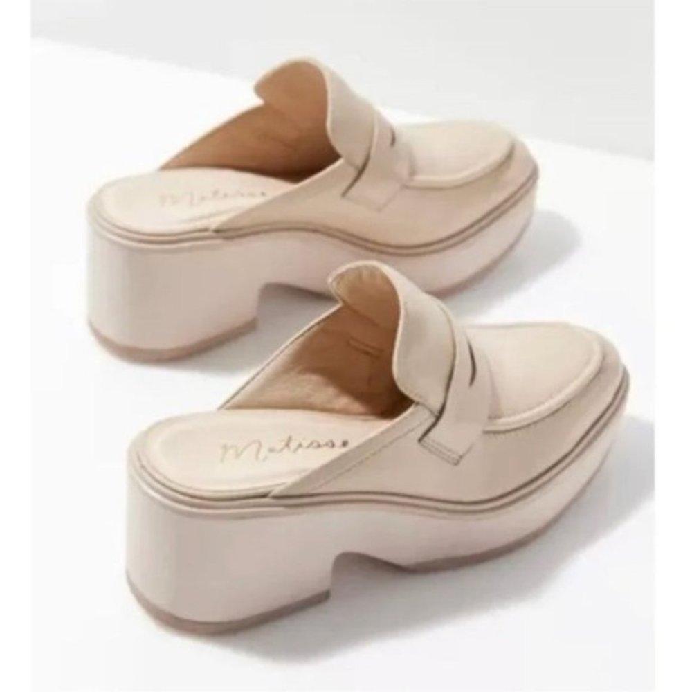 Matisse Footwear Kelly Platform Mule Oxford Cream Beige Minimalist Leather New 8 - Picture 6 of 13